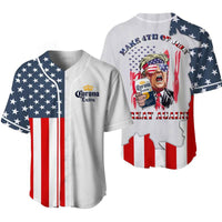 Corona Extra Make 4th of July Great Again Unisex Baseball Jersey for Beer Lovers