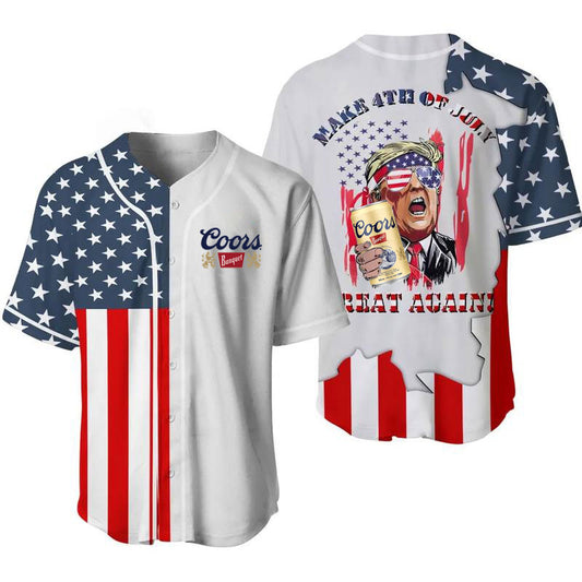 Coors Banquet Make 4th of July Great Again Unisex Baseball Jersey for Beer Lovers