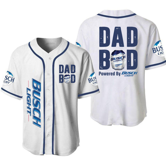 Dad Bod Powered by Busch Light Unisex Baseball Jersey for Beer Lovers Father Gift