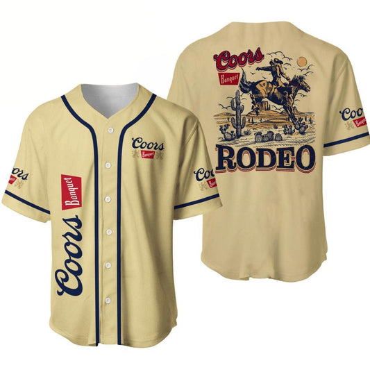 Coors Banquet Rodeo Unisex Baseball Jersey for Beer Lovers Western Style