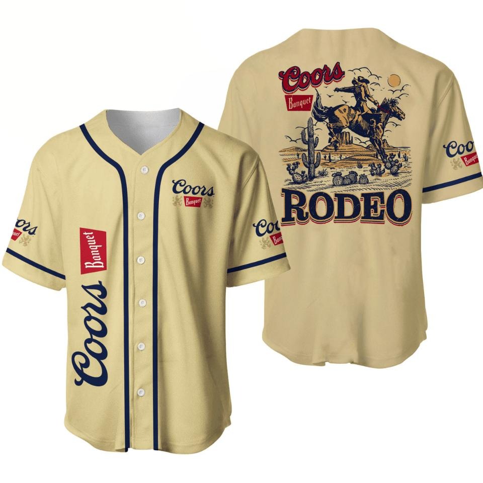 Coors Banquet Rodeo Unisex Baseball Jersey for Beer Lovers Western Style